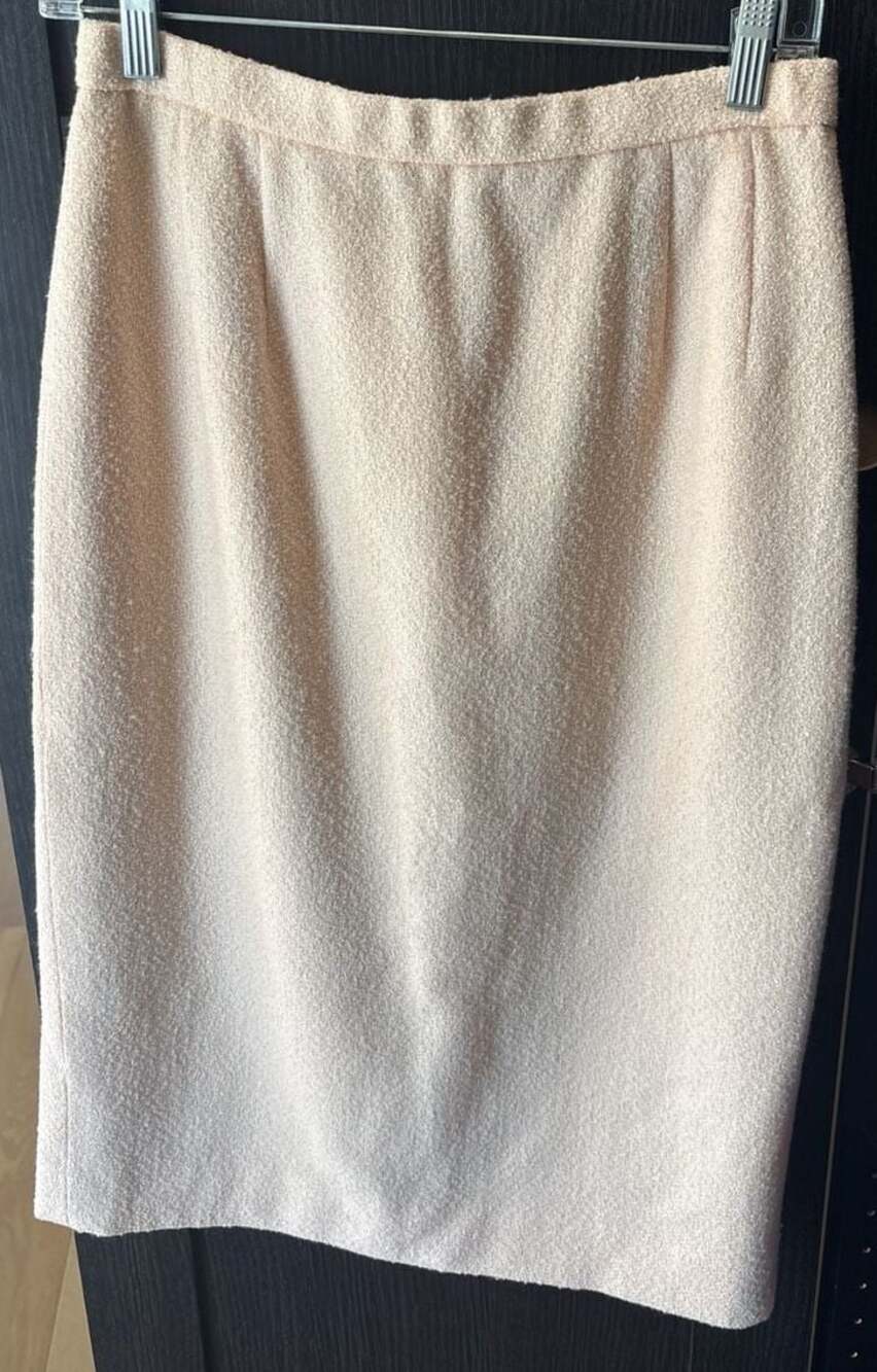 Vintage Pendleton Classic Wool Boucle Pencil Skirt Size 10 Peach Pink